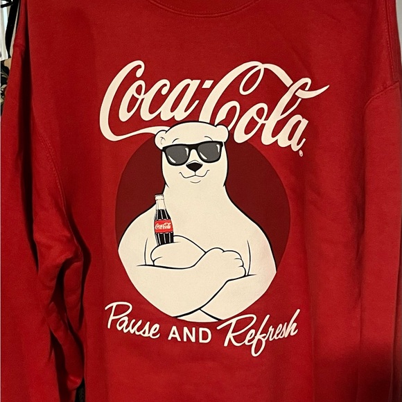 Coca Cola Other - Coca Cola Red Crewneck Sweater with Polar Bear Design